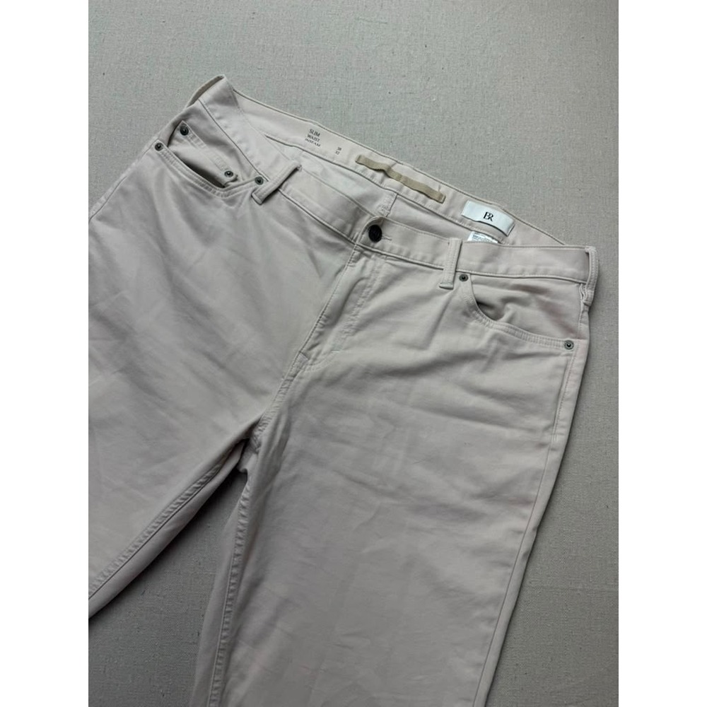Banana Republic Men's Slim Fit Jeans Pants 38x32 Beige 5 Pocket [A174]
